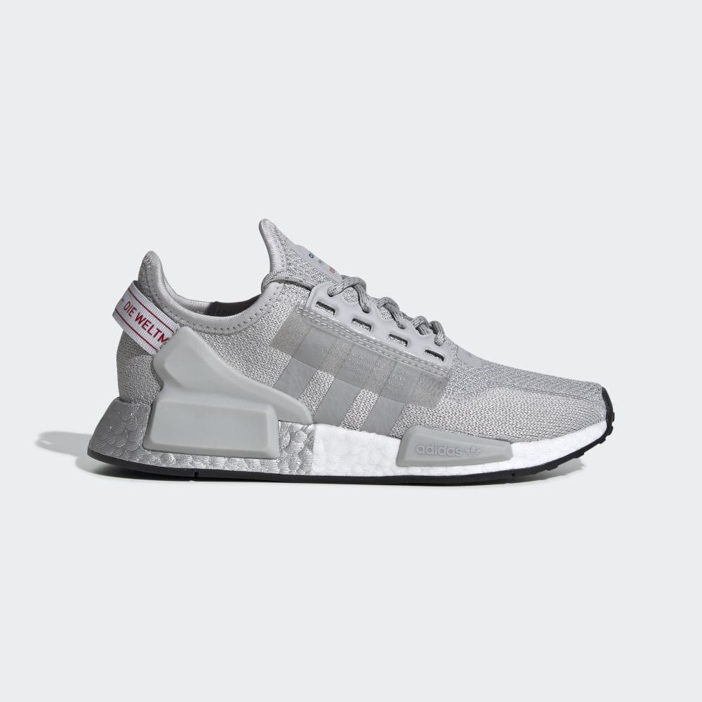 Adidas Boys' NMD_R1 V2 Originals Shoes Grey/Silver Metal Ireland FW8049